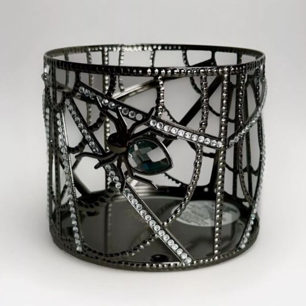 Bath & Body Works Halloween Spider Web Rhinestones 3-Wick Candle Holder